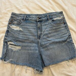 American Eagle Outfitters Women's Distressed Blue Denim Shorts